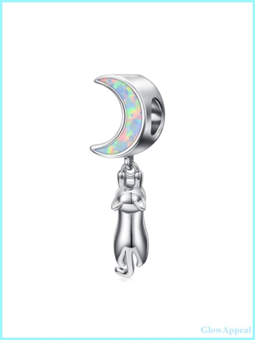 925 Sterling Silver Cat Dangle Earrings Opal Hypoallergenic Gift for Women